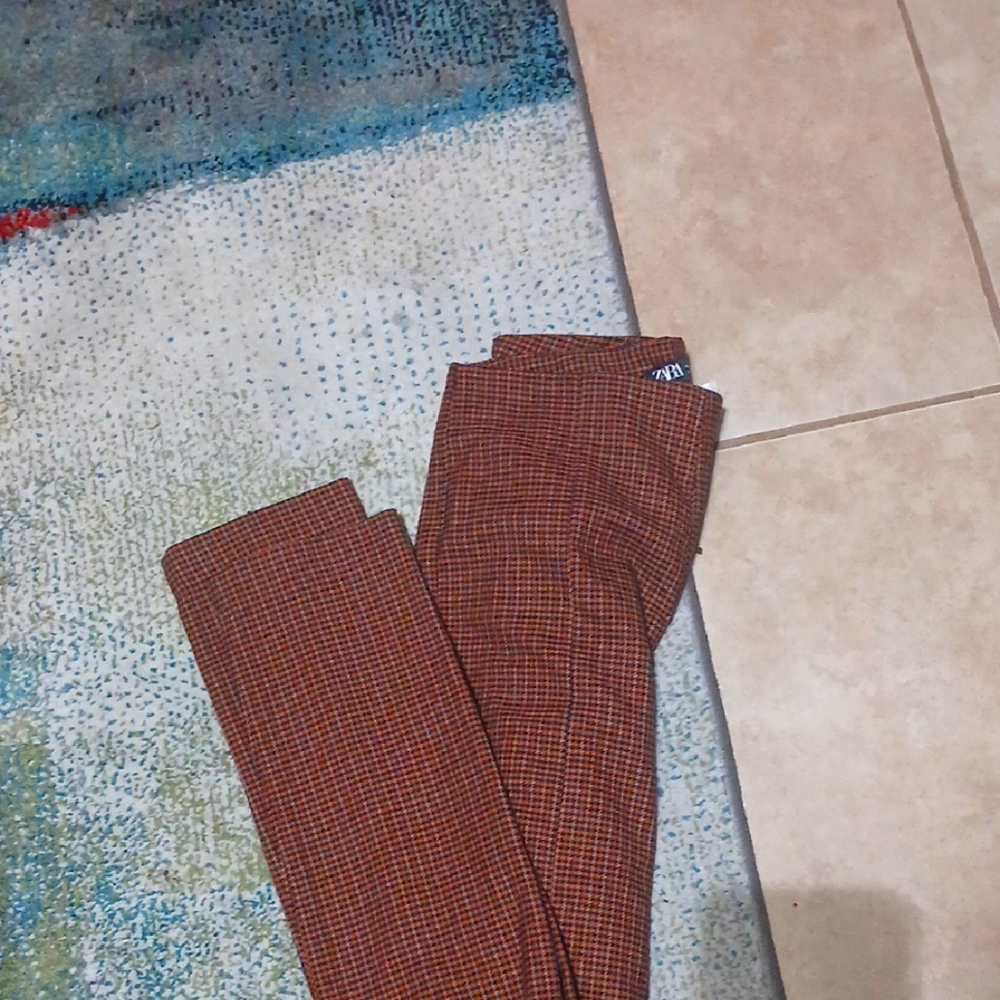 Zara Brown Houndstooth Pants